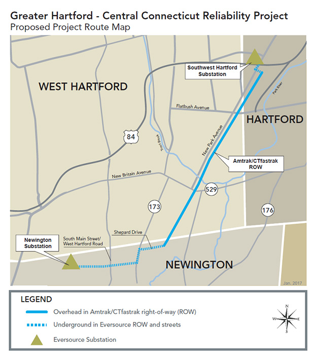 ghcc-map Greater Hartford - Central Connecticut Reliability Project Map