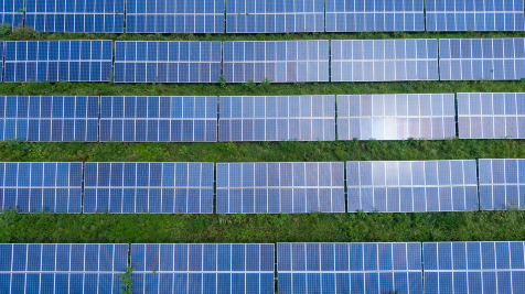 Aerial photo of solar panels