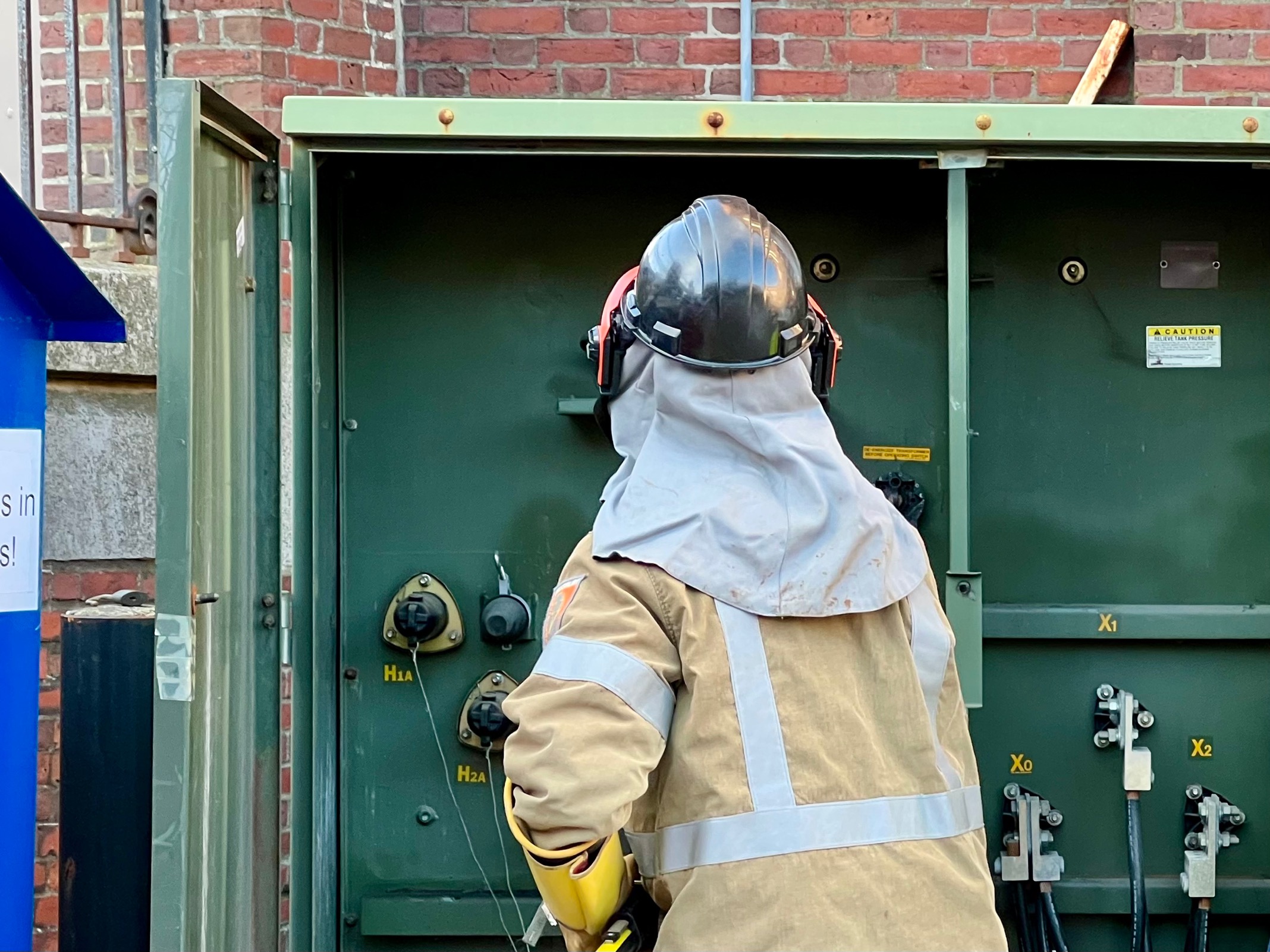 Pease works on a de-energized transformer to support efforts to safely restore power to customers in Downtown Boston.