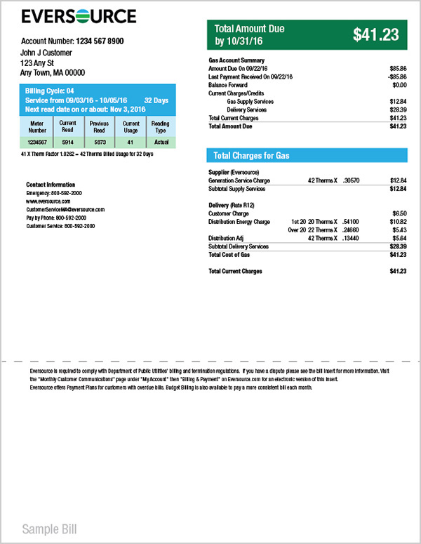 Eversource Understanding My Bill