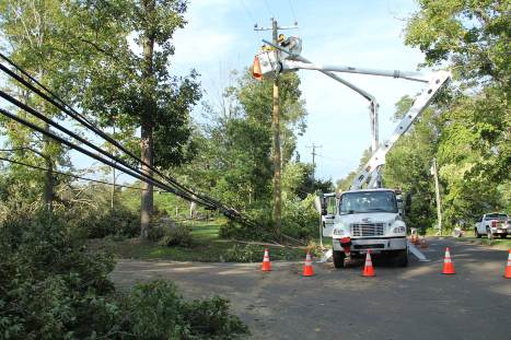 Eversource crews restore power after a storm caused extensive damage