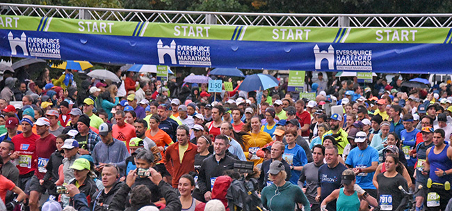 hartford-marathon-econ-dev Start of the 25th Eversource Hartford Marathon.