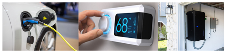 Artwork thermostat EV charger battery storage horiz
