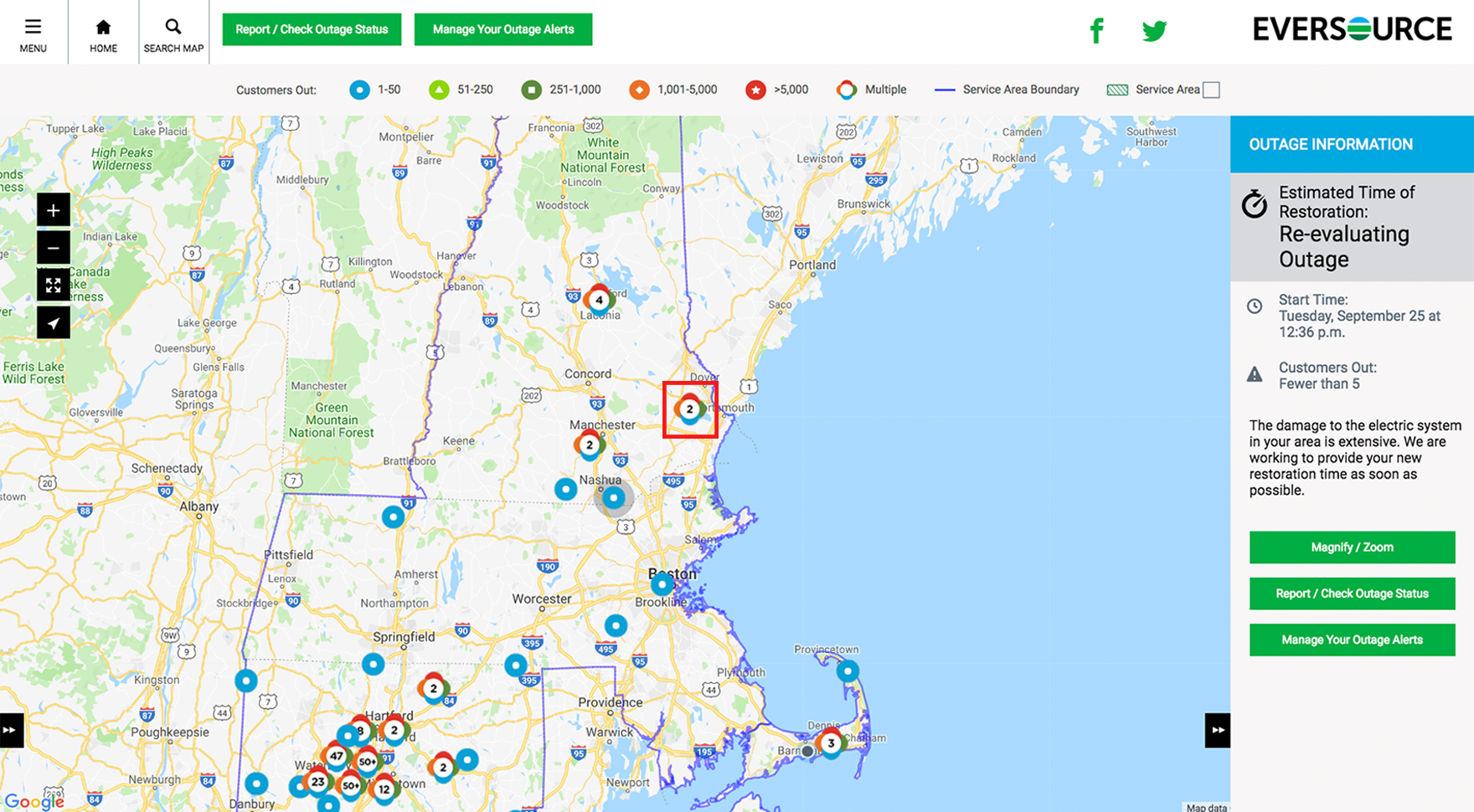 Outage Map Help Eversource