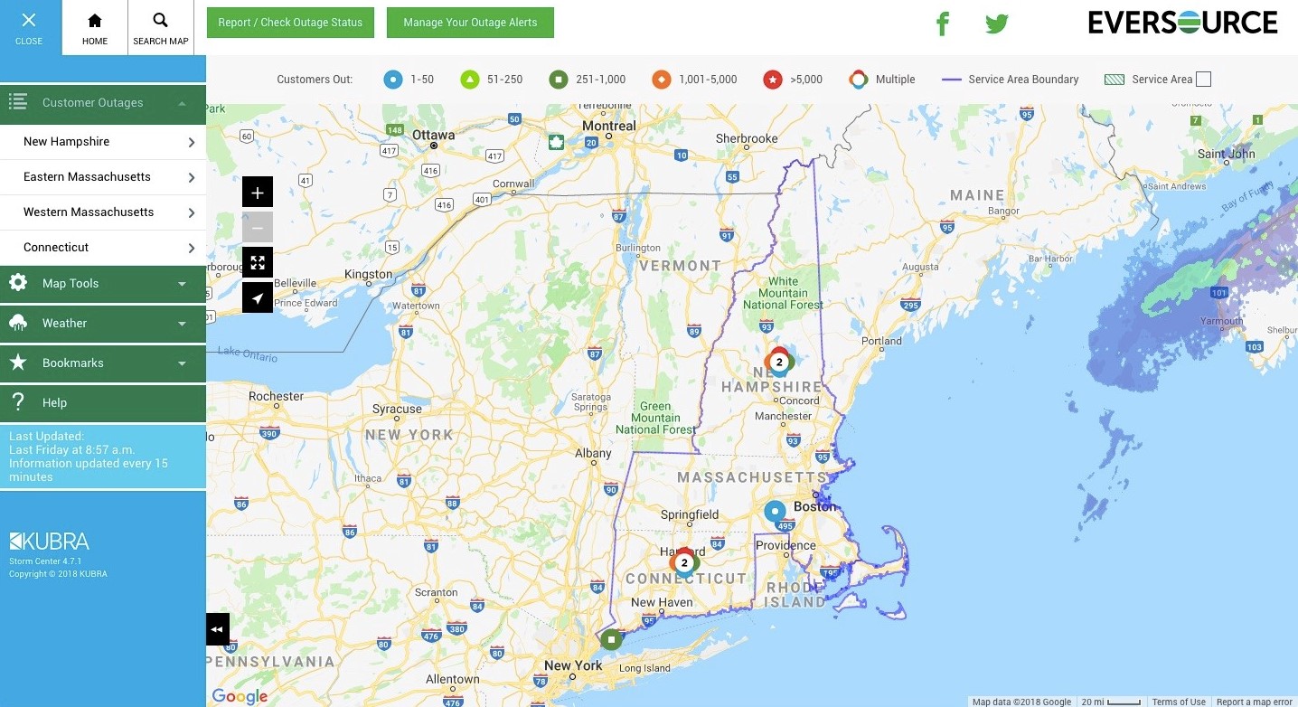 Eversource Nh Power Outage Map Map