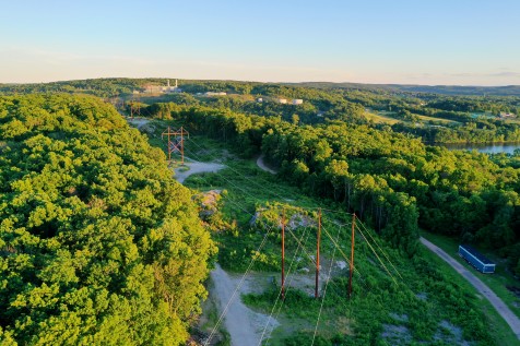 Overhead photo of an Eversource transmission right of way