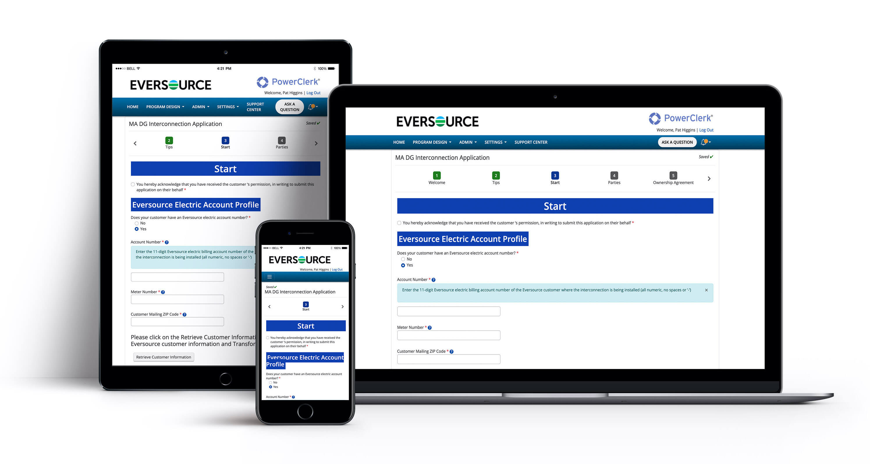 image of laptop and mobile devices showing PowerClerk