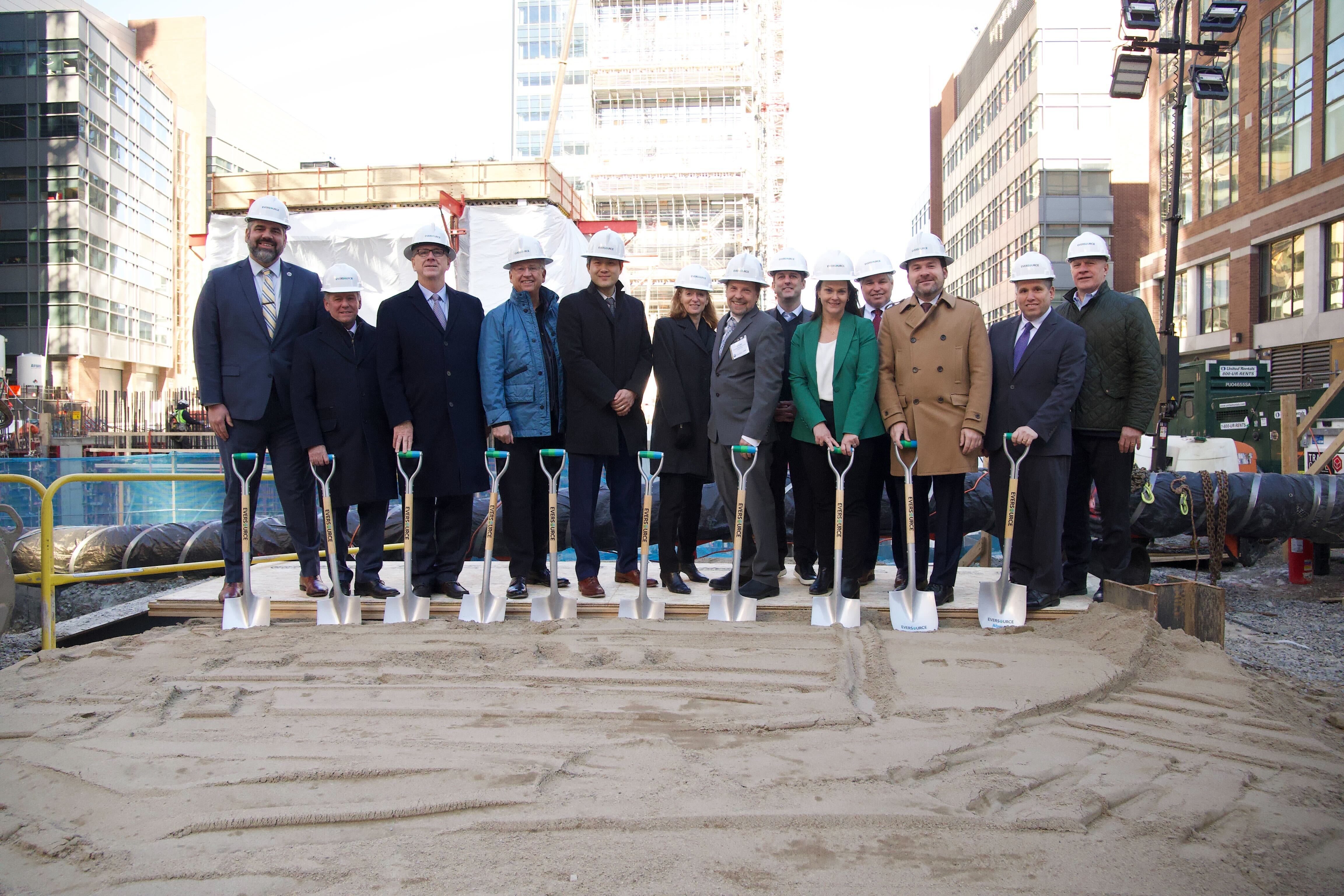 Eversource and project partners celebrate the groundbreaking for the Greater Cambridge Energy Program.