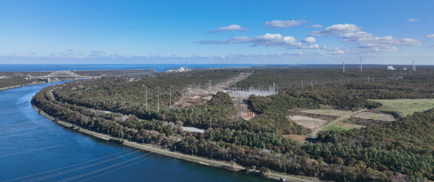 An ariel photo of the Cape Cod Solution project